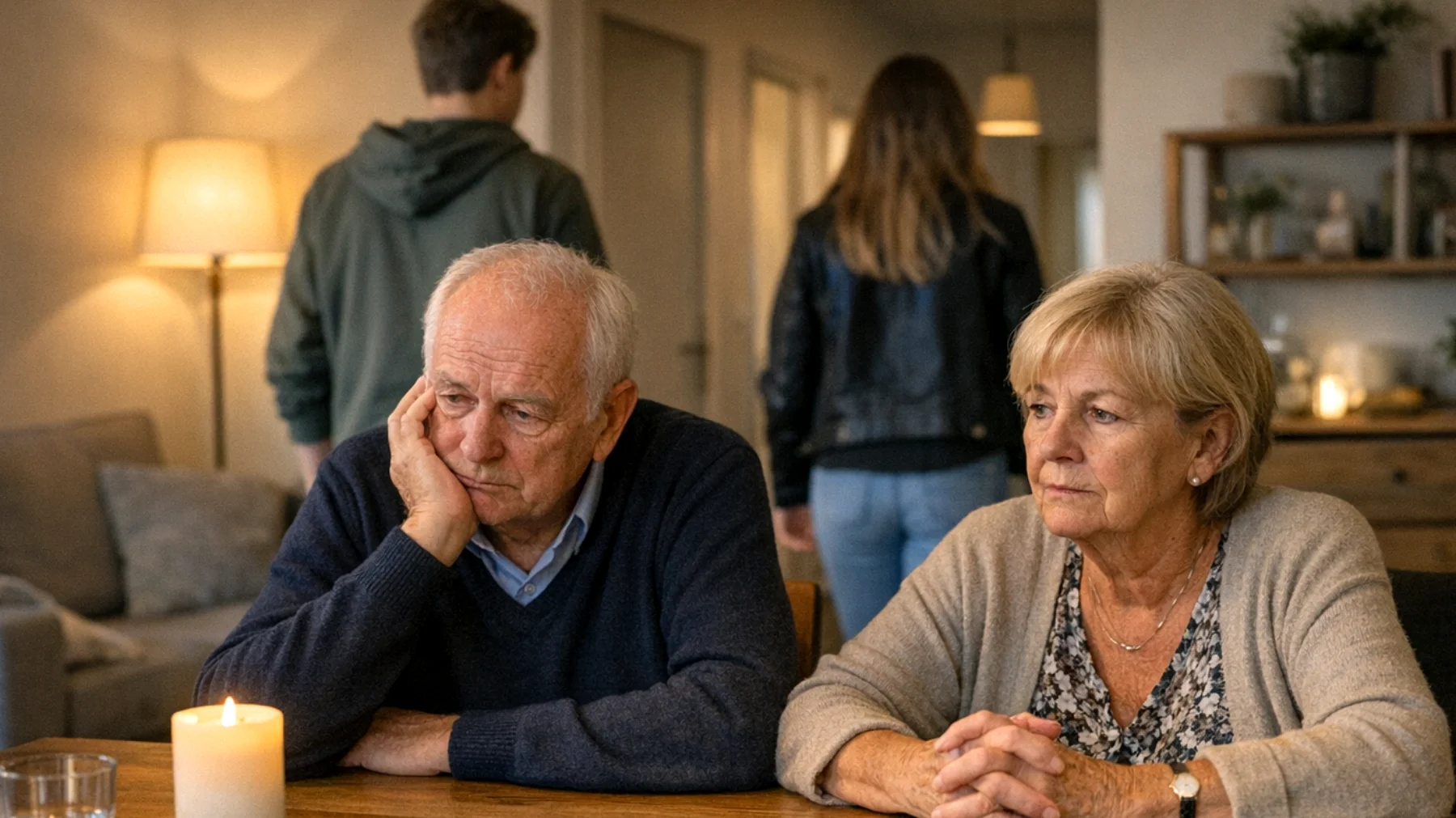 Die Großeltern fühlen sich von ihren Enkelkindern im Teenageralter nicht mehr verstanden und respektiert. Die Jugendlichen lehnen traditionelle Werte, Gewohnheiten und Lebensvorstellungen der Großeltern offen ab, was zu häufigen Spannungen und gegenseitiger Entfremdung führt."