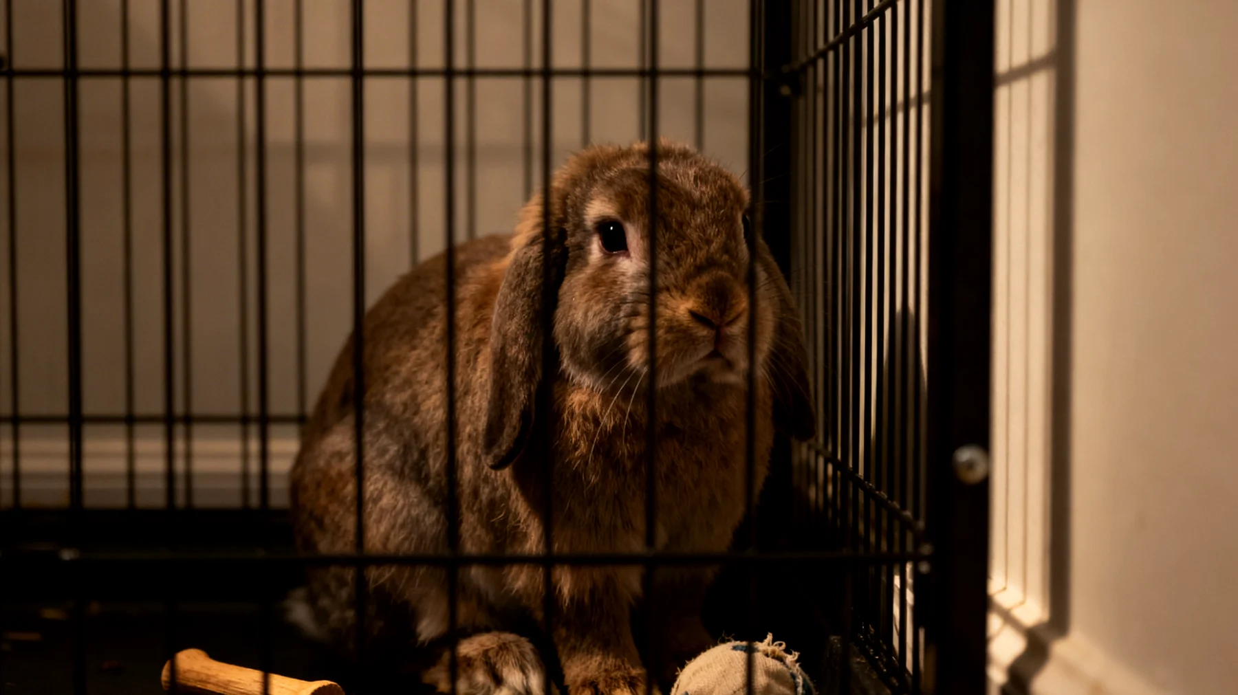 Kaninchen entwickeln in der Wohnungshaltung häufig Verhaltensprobleme und Langeweile, da der begrenzte Raum nicht ihrem natürlichen Bewegungsdrang entspricht und es an artgerechten Beschäftigungsmöglichkeiten fehlt"