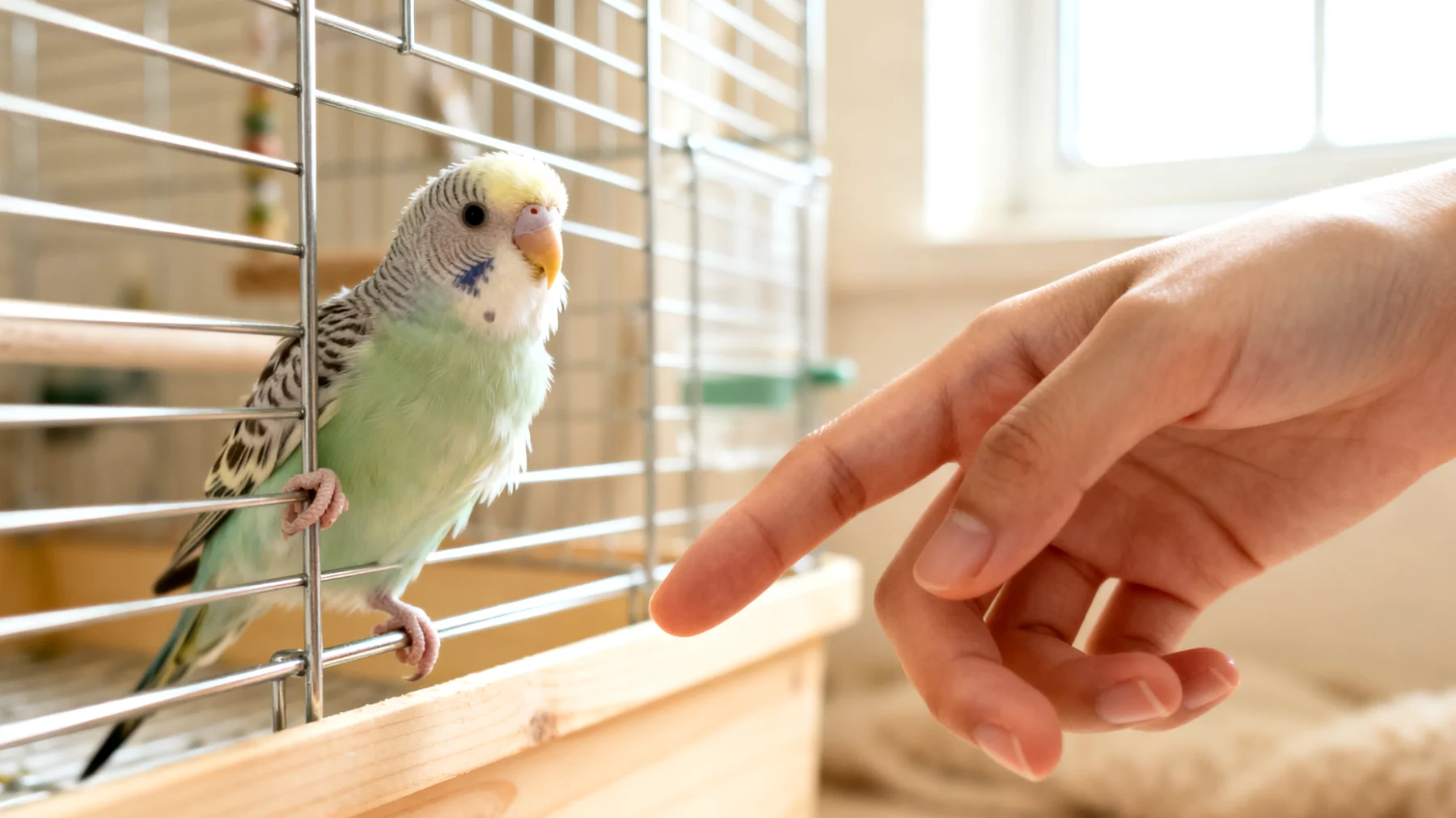 Junge Wellensittiche lernen nicht, auf Kommando auf den Finger zu steigen oder grundlegende Verhaltensweisen zu zeigen, da Trainingsmethoden für Säugetiere nicht auf Vögel übertragbar sind"
